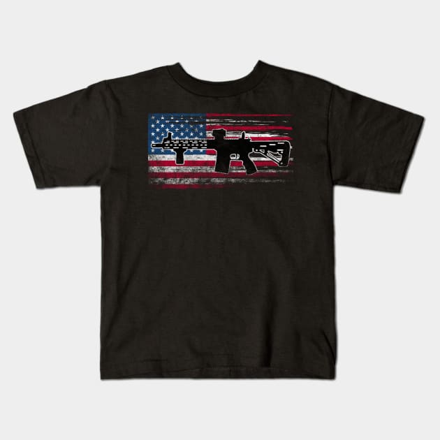 Murican Flag Kids T-Shirt by triggerleo